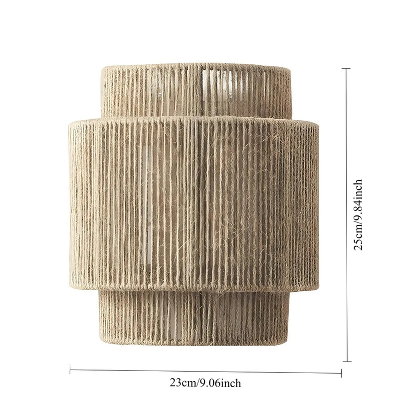 JOYINLED Boho Hand Woven Wall Lamp E27 Hemp Rope Wall Sconces For Bedroom Bathroom Living Room Hallway Vanity Wall Light Fixture
