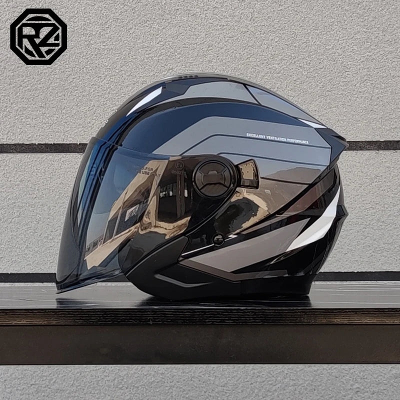 Latest High Quality Motorcycle Helmet Half Covering Dual Lens Cascos para Motos Male Female Couple Capacetes de Moto