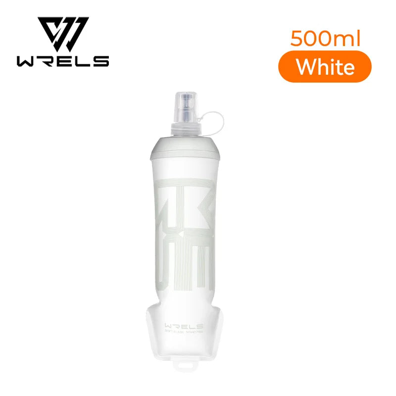 WRELS TPU Soft Water Bottle BPA‑Free Collapsible Flask Leakproof Soft Flask Hiking Climbing Marathon Sports Hydration Pack