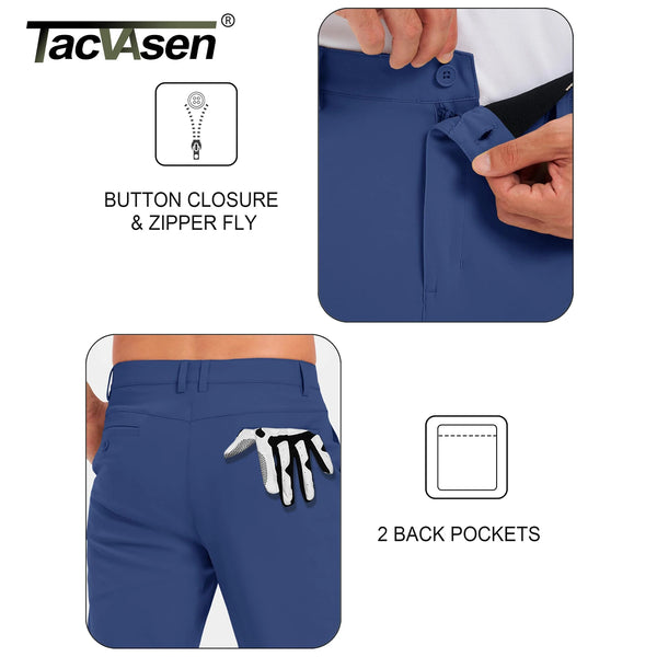 TACVASEN Stretch Golf Pants Work Dress Pants Lightweight Straight Leg for Men Slacks Casual Trousers with 5 Pockets Waterproof