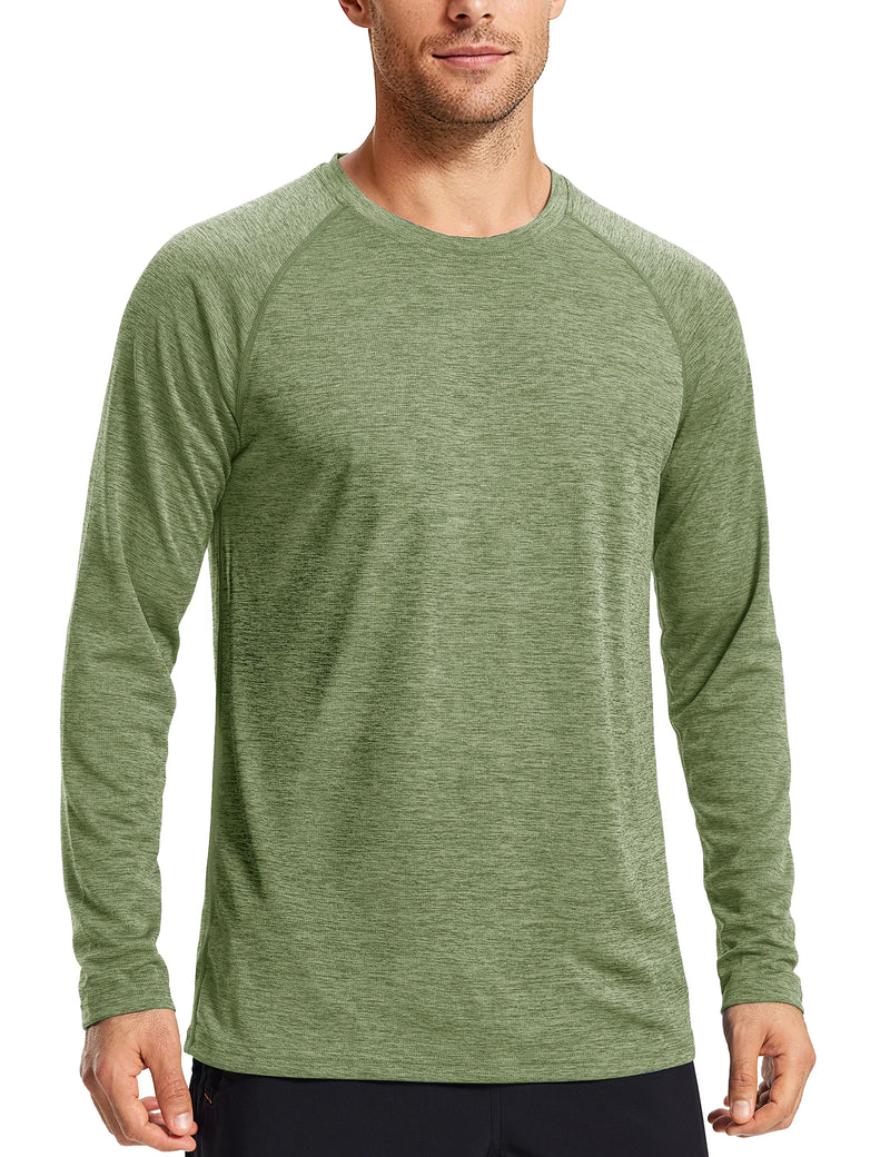TACVASEN Men's Spring UPF 50+ Fishing T-Shirt Long Sleeve Quick Dry Breathable Outdoor Athletic Tee for Hiking Running Workout