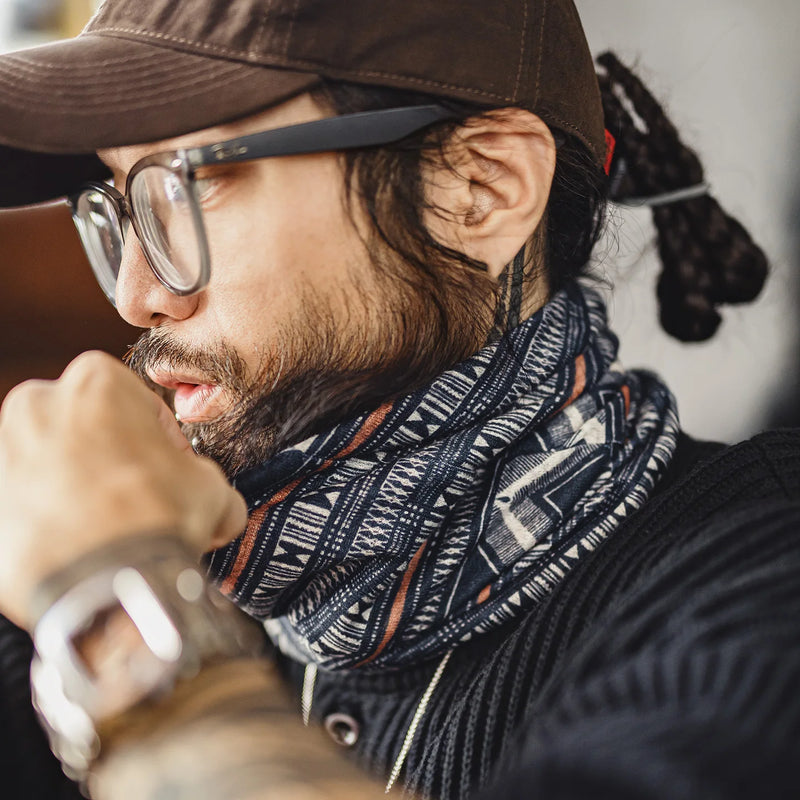 Maden Vintage Navajo Printed Multi-purpose Hat and Headscarf Versatile Daily Men's Beanie for Fall and Winter Warm Pullover Hat