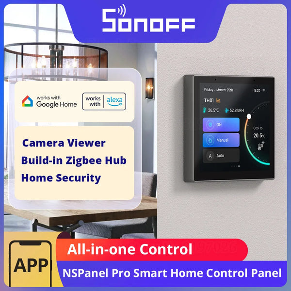 SONOFF NSPanel Pro Smart Home Control Panel EU HMI TFT 3.95" Touch Screen Smart Scene Display Voice Control via Alexa Google