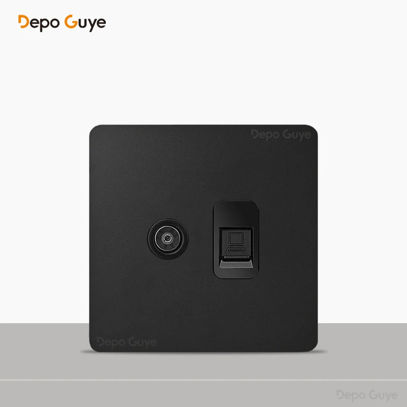 Retro Brass Lever Switch 1-4 Gang 2 Way Toggle Switch Panel Black EU RU FR Electrical Sockets And Switches USB Type-c Cat6 Rj45
