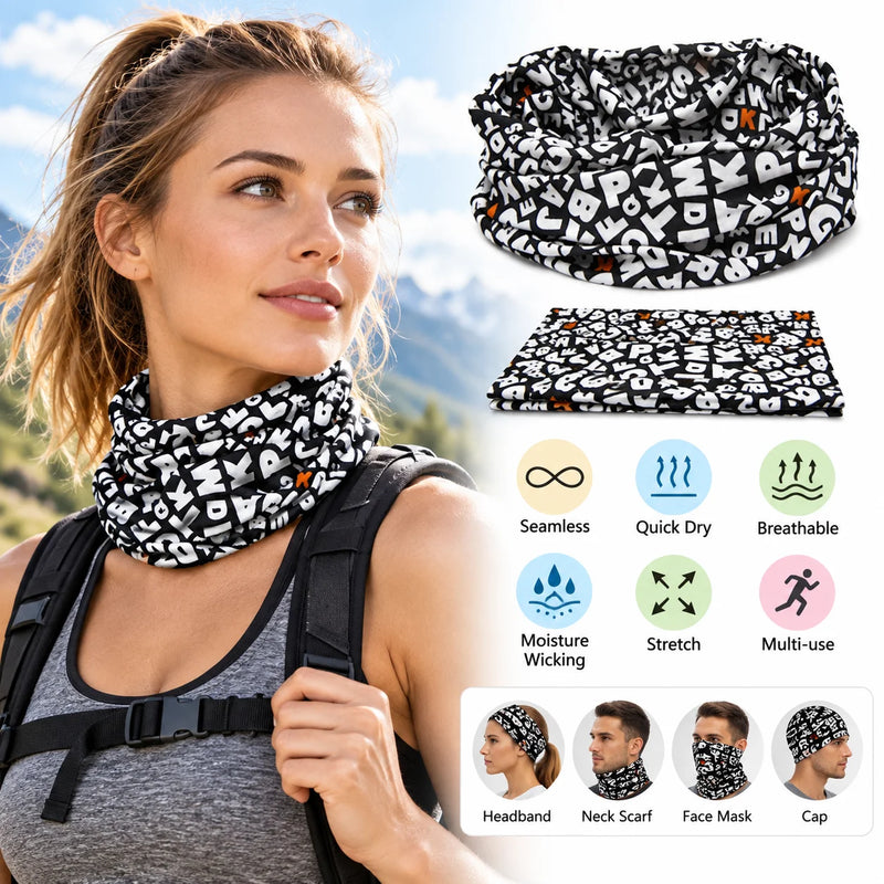 Seamless Neck Gaiter Face Mask Bandana for Men Women Breathable Cycling Fishing Running Headband Scarf Outdoor Sports Cover