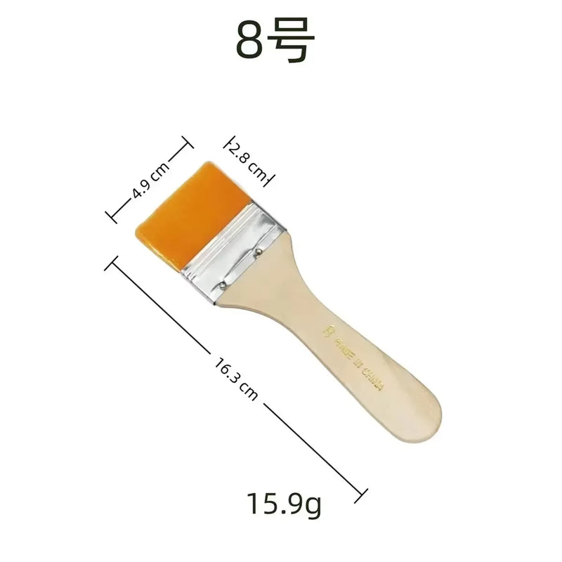 5Pcs Wooden Handle Nylon Bristle Paint Brush for Oil Painting, Dusting and Cleaning - Unrechargeable Hand Tool Set Without Batt