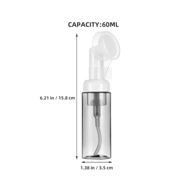 2pcs Mousse Face Wash Bottle - with Massage Cleaning Brush Head,Travel Bottle,Facial Cleanser Mousse Cosmetic Cleaning tool