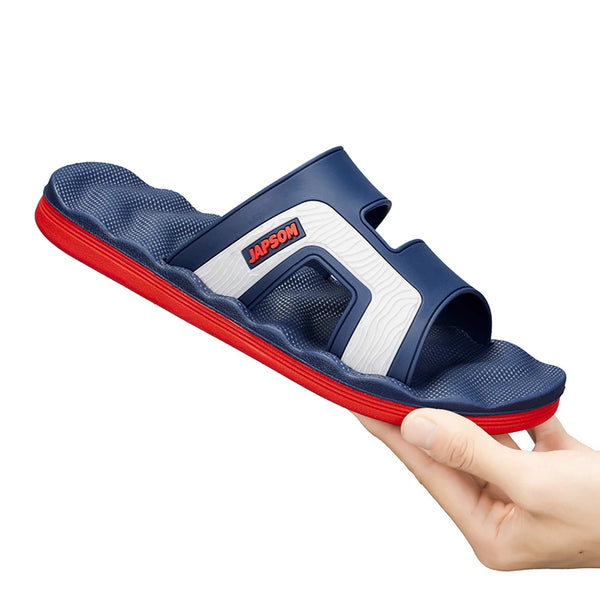 Mens Indoor Flat Slippers Slides Lightweight Home Shoes House Room Footwear Slide Slipper Comfortable PVC Upper EVA Soles