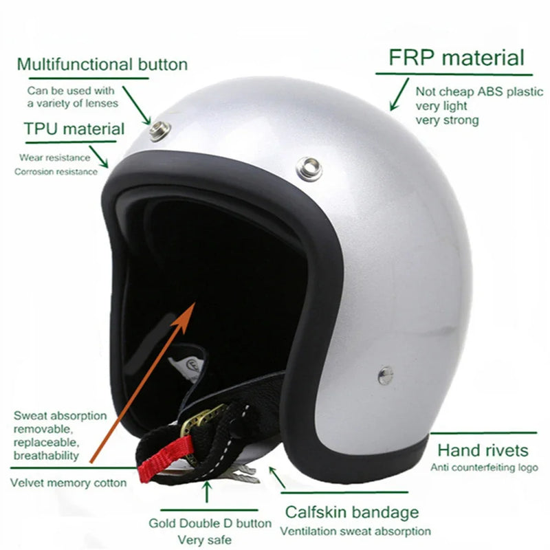 មួកសុវត្ថិភាពម៉ូតូបែបបុរាណ មួកសុវត្ថិភាពបើកមុខ មួកសុវត្ថិភាពពាក់កណ្តាលទម្រង់ទាប សរសៃកញ្ចក់បែបបុរាណ រចនាបថជប៉ុន សម្រាប់បុរស និងស្ត្រី ទទួលស្គាល់ដោយ ECE DOT
