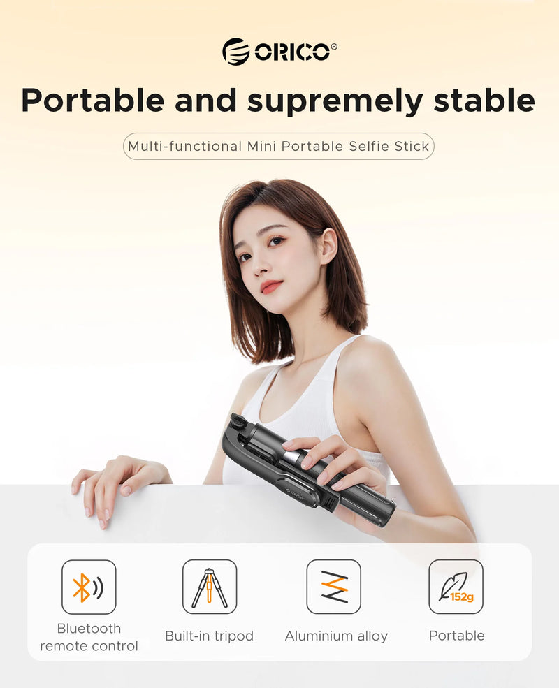 ORICO Portable BT Selfie Stick Retractable 70CM Phone Holder Tripod Wireless Remote Shutter For Travel Outdoor Vlog