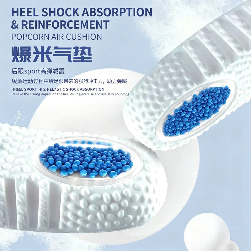 Men's Flower Shock Absorption Insole with Air Cushion for Comfortable Running, Sweat Absorption, and Soft Elasticity
