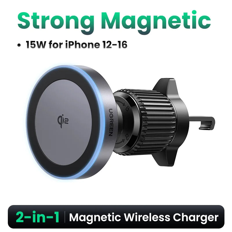 RU UGREEN Qi2 25W 15W Magnetic Car Phone Holder Wireless Charger Stand For iPhone 16 17 Pro Max Charging for Magsafe Car Charger