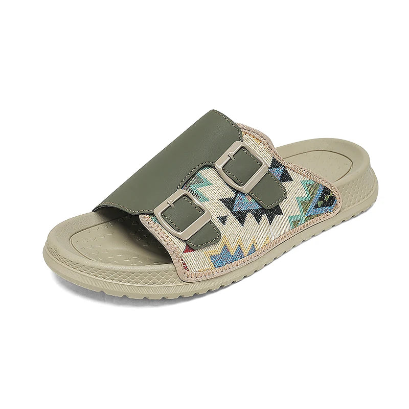 Men's casual slip-on slippers summer new soft-sole anti-slip outdoor beach shoes breathable light youth fashion sports slippers