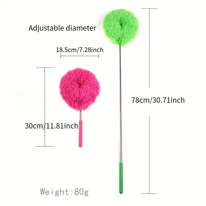 Long-Handled Microfiber Ceiling Fan Duster -Reusable,Cleaning Brush - Detachable Brush,Easy Cleaning, for High Ceilings,etc.