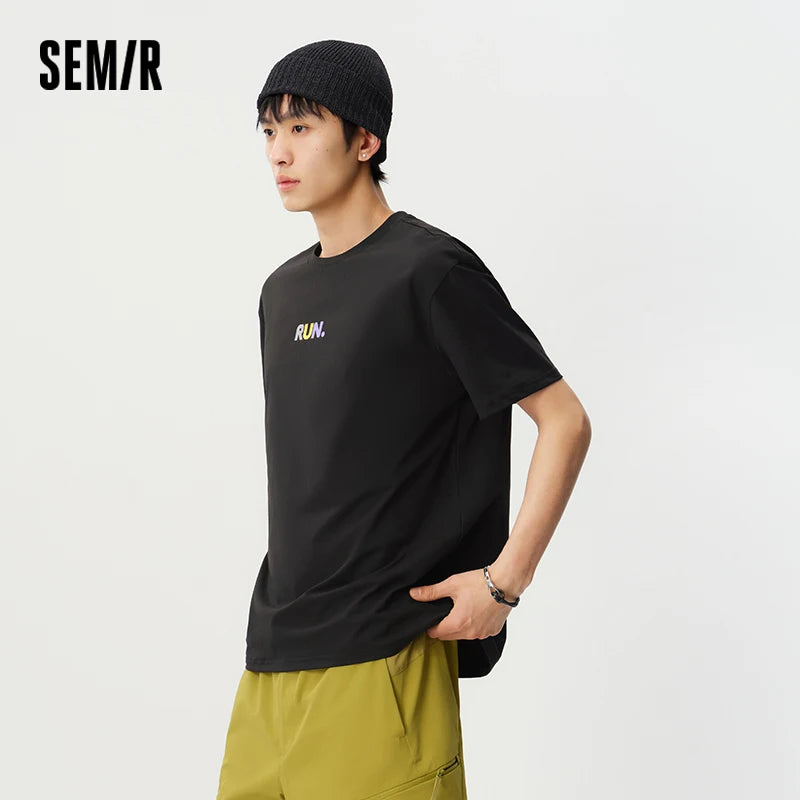 Semir Mens Tshirt 2026 Color Block Multi Printed Knitted Quick Dry UV Protection Couple Style