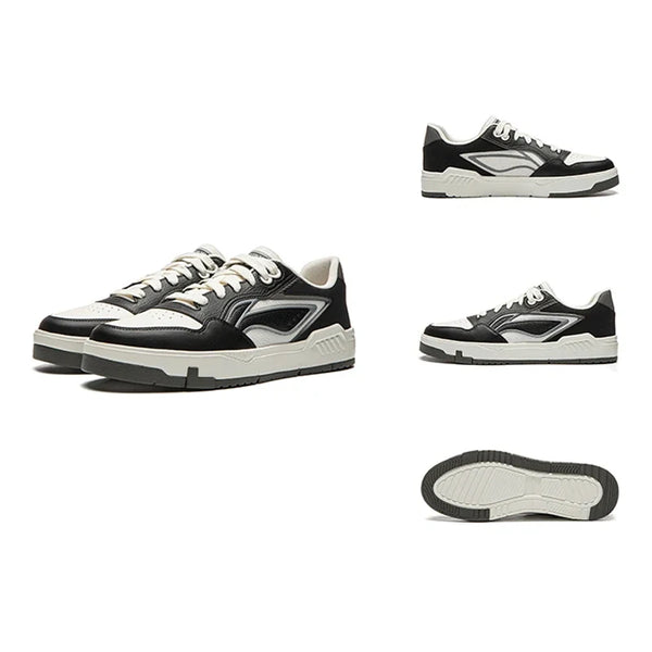 ស្បែកជើងបុរស Li-Ning COMMON 80S Lifestyle ស្បែកជើងកីឡាបែបបុរាណ ងាយស្រួលពាក់ ស្បែកជើងកីឡាបែប LiNing បែបបុរាណ AGCW037