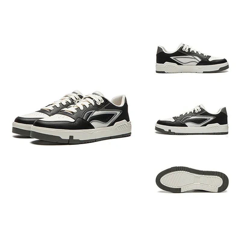 ស្បែកជើងបុរស Li-Ning COMMON 80S Lifestyle ស្បែកជើងកីឡាបែបបុរាណ ងាយស្រួលពាក់ ស្បែកជើងកីឡាបែប LiNing បែបបុរាណ AGCW037