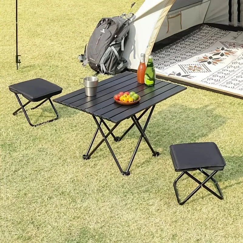 1pc Heavy Duty Foldable Stool Holds 120kg Anti-Collapse Carbon Steel Oxford Seat Camping Fishing Beach Hiking,camping stool