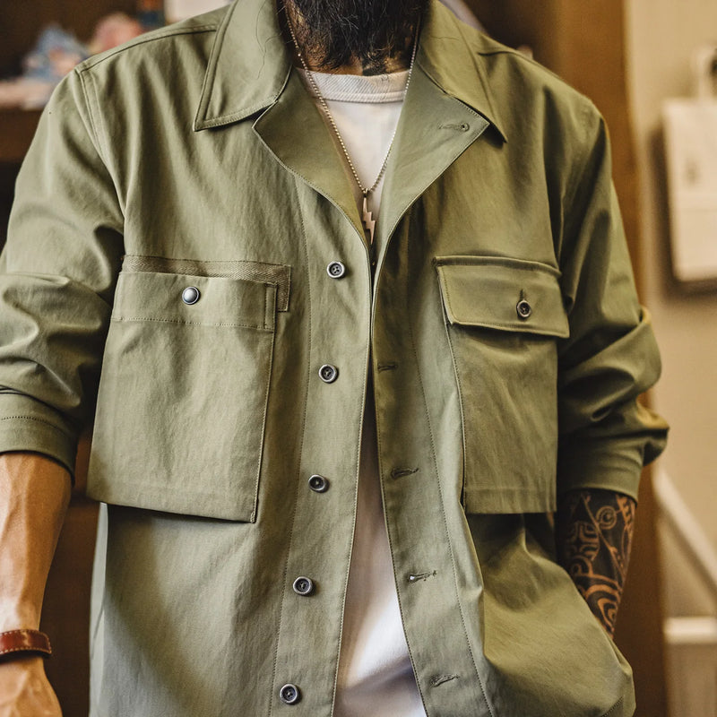 អាវក្រៅបុរស Maden M43 Field Jacket អាវយោធា អាវធំពណ៌បៃតងអូលីវ មានហោប៉ៅងាយស្រួលដាក់ អាវក្រៅសម្រាប់ធ្វើការ រដូវស្លឹកឈើជ្រុះ
