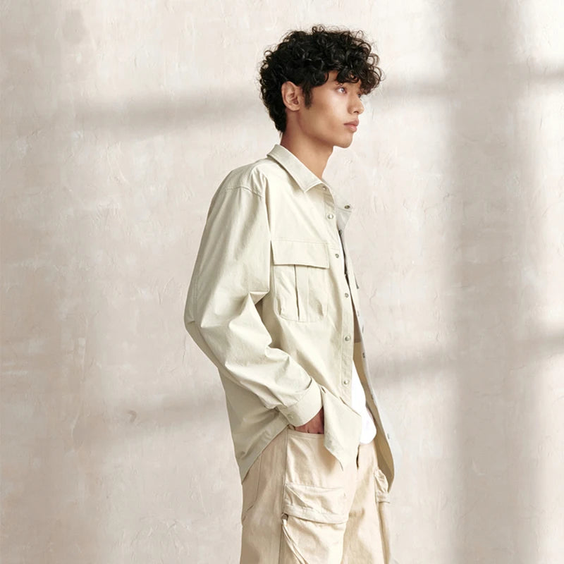 Semir Workwear Shirt Long Sleeve Plain Collar Loose Fit Unisex 2025 Autumn Casual Fashion Comfortable Stylish Top