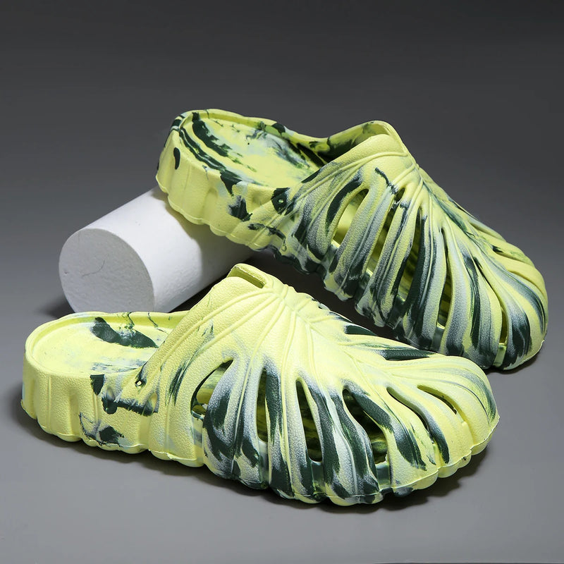 Summer Men Breathable Sandals Cover Toes EVA Soft Comfortable Rubber Sandals Slippers Lightweight