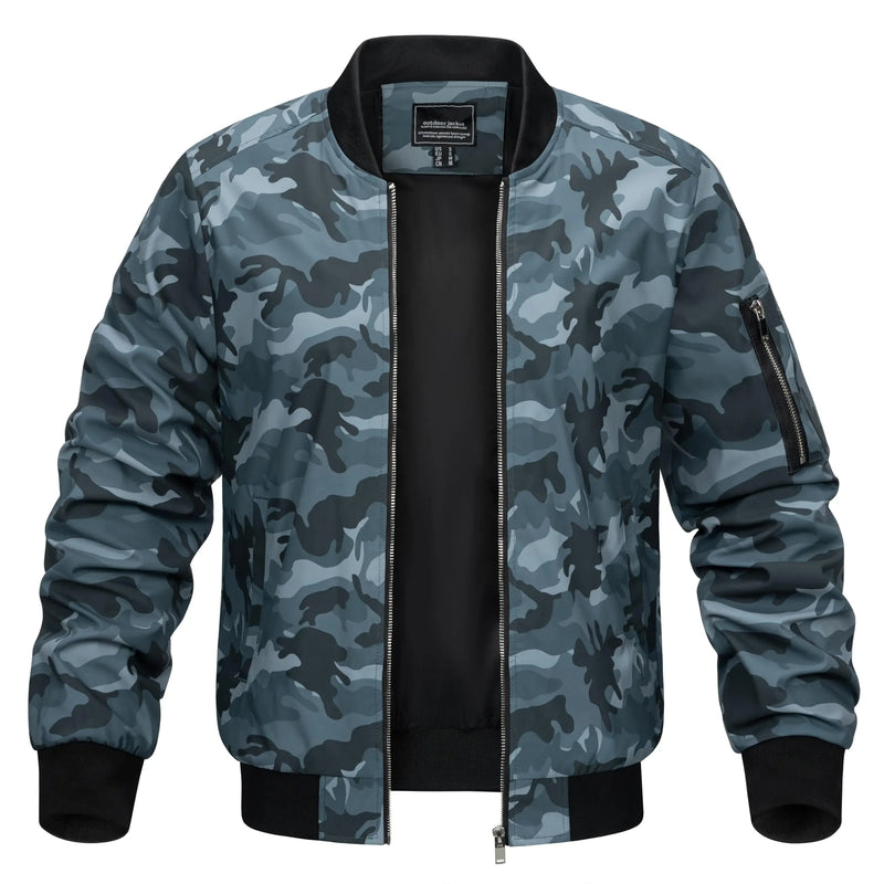 TACVASEN Spring Baseballl Jackets Mens Windbreaker Hiking Trekking Fishing Jackets Outdoor Full Zip Casual Coats Outwear Tops