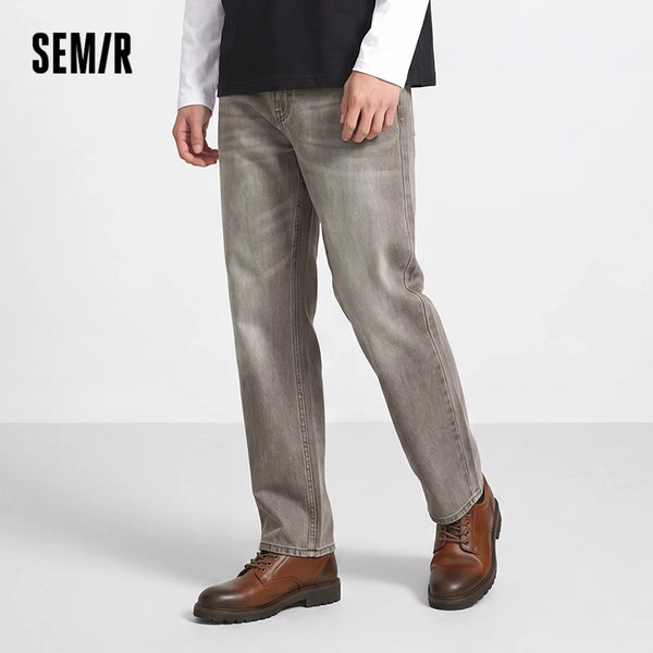 ខោខូវប៊យបុរស Semir បែប Retro លាងសម្អាតរលុងត្រង់ ទន់ ប្រើប្រាស់បានយូរ ខោ Denim ធម្មតា រចនាប័ទ្មរដូវស្លឹកឈើជ្រុះ ខោវែងសម្រាប់ពាក់ក្រៅផ្ទះ 2026