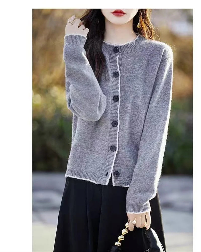 Fashion Spring Autumn Knitting Woman Clothes New Woolen Long Sleeve Tops Buttons Cardigan Coat Knitwear Jacket Female Sweater