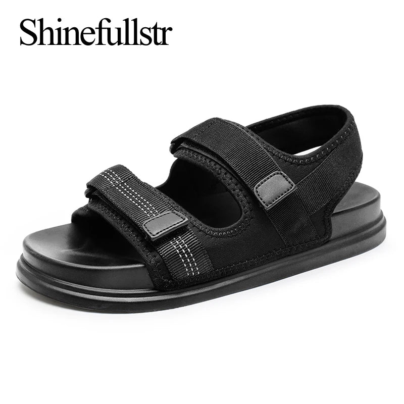 High Quality Thick Sole Platform Sandals Men Adjustable Sandals Black Non Slip Bottom Sandals Size 38-46 Dropshipping
