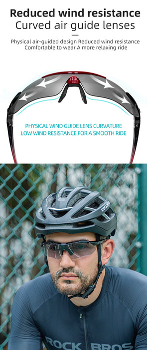 ROCKBROS Bicycle Glasses Polarized Bike Sports Sunglasses Photochromic Men Women UV400 MTB Road Bike Goggles Outdoor Eyewear