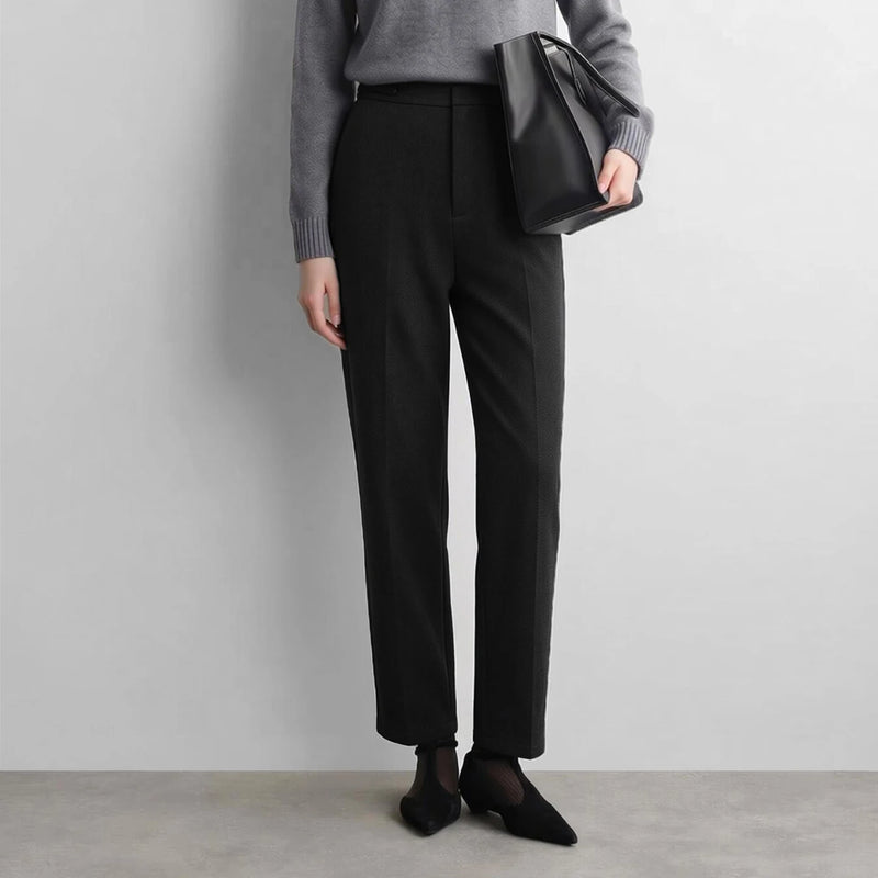 Amii Minimalist Women Pants Pleated 2026 Autumn New Versatile Casual Elegant Modern Cozy Brushed Fitted Women's Pants 12623055