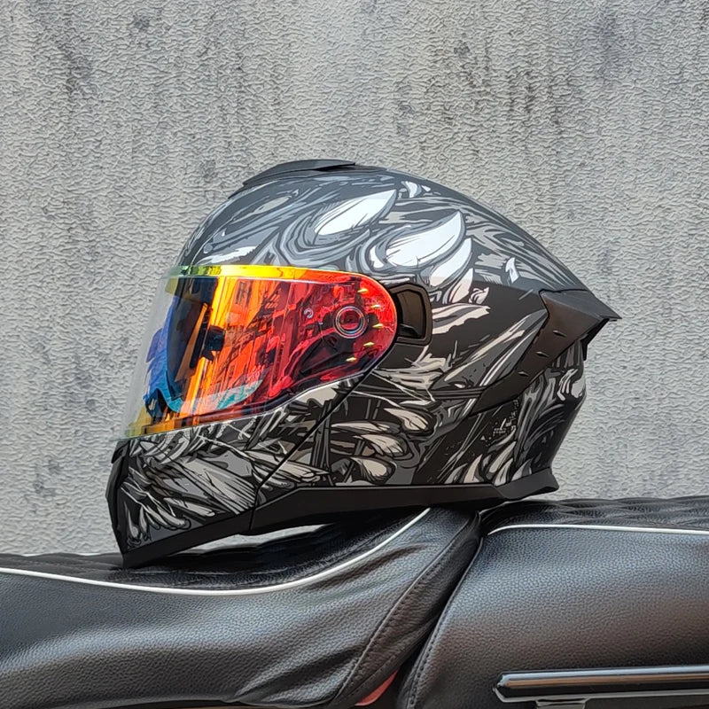 2025 high-quality motorcycle helmet dual lens modular flip helmet Casco para Motos road off-road travel full helmet capacity