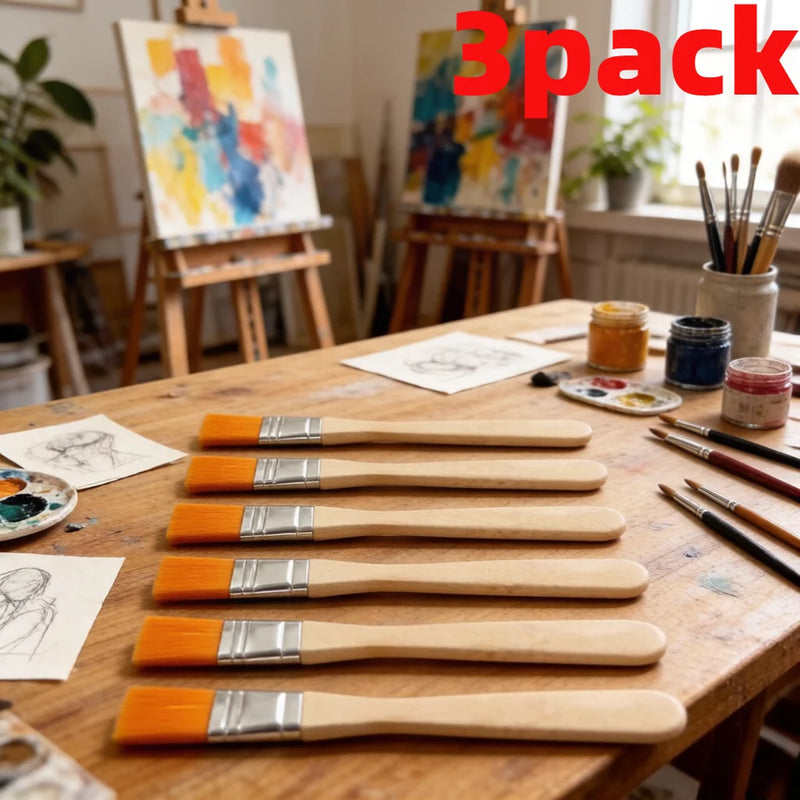 3/6pack Short Handle Paint Brush Set Oil painting brushes,for Canvas Acrylic Oil Watercolor Artist Hobby. Painting Supplies.
