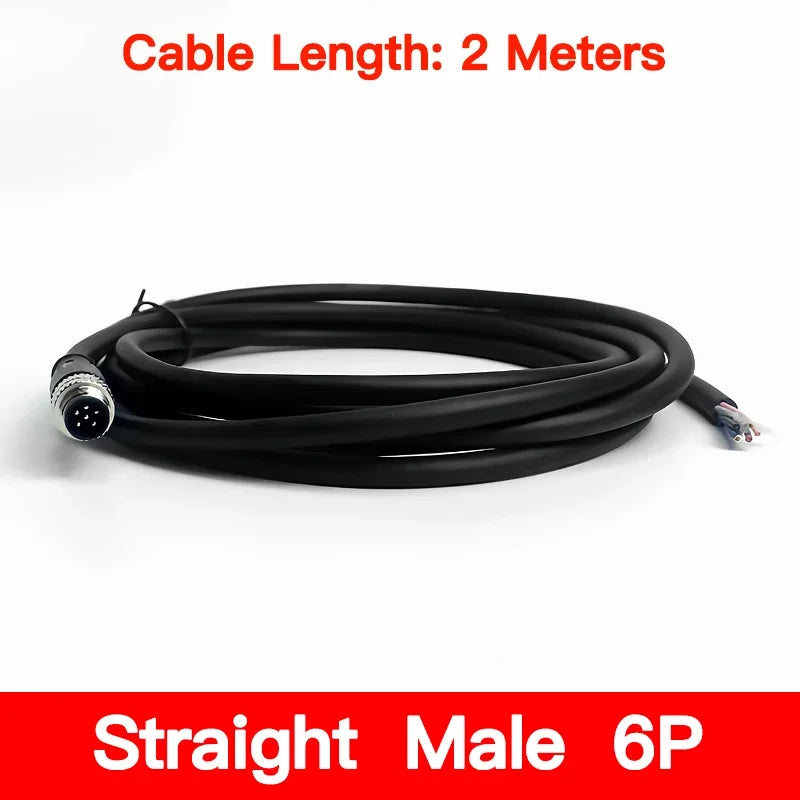 2Meters Waterproof M8 Sensor Connector, Male & Female 3/4/5/6/8 Pin, Integrated Injection Molding Industrial Cable Plug