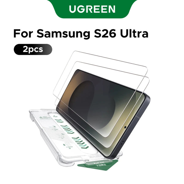 UGREEN 1 or 2PCS Auto Dust-free Glass Screen Protector for Samsung Galaxy S26 Ultra Glass Film S26 Ultra Protective Films 2026
