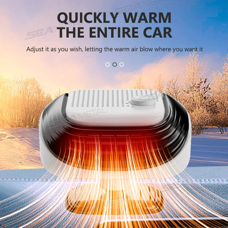 SEAMETAL Car Winter Fast Heating 120w 12V Electric Heated Fan Auto Windshield Defogging Heating Cooling Fan for Car Truck RV SUV