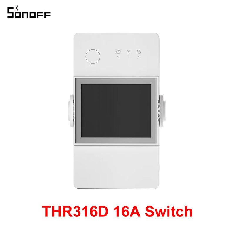 SONOFF THR316D/THR320D Temperature Humidity Smart Switch 16A/20A Dry Contact Output LCD Screen Monitoring via eWeLink Alexa