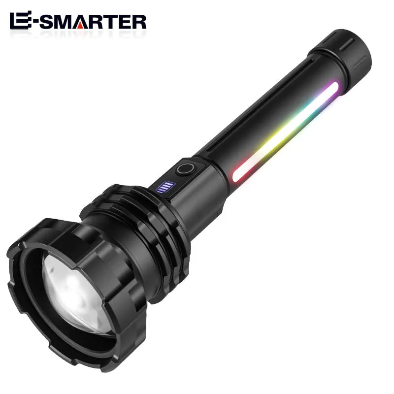 ពិល LED ចម្ងាយឆ្ងាយ P70 សម្រាប់ប្រើប្រាស់ក្រៅផ្ទះ ភ្លឺខ្លាំង ធ្វើពីអាលុយមីញ៉ូម សម្រាប់បោះតង់ ល្បាតសង្គ្រោះបន្ទាន់ អាចសាកបាន ជាមួយនឹងសមត្ថភាពបាញ់បានឆ្ងាយ