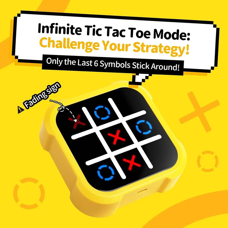 ម៉ាស៊ីនហ្គេម Tic Tac Toe ចល័ត - ល្បែងផ្គុំរូបអេឡិចត្រូនិចសម្រាប់មនុស្សគ្រប់វ័យ ប្រដាប់ក្មេងលេងធ្វើដំណើរជាមួយនឹងការហ្វឹកហាត់ការចងចាំ និងអំណោយ Montessori
