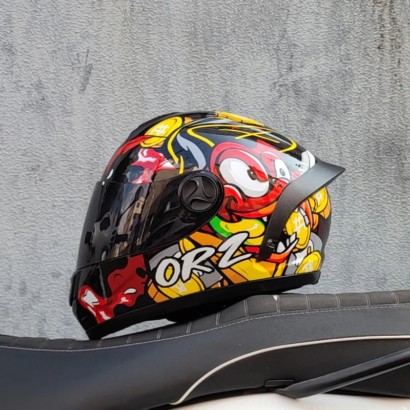 ORZ motorcycle helmet, men's and women's full helmets, winter motorcycle running helmets, couples, four seasons