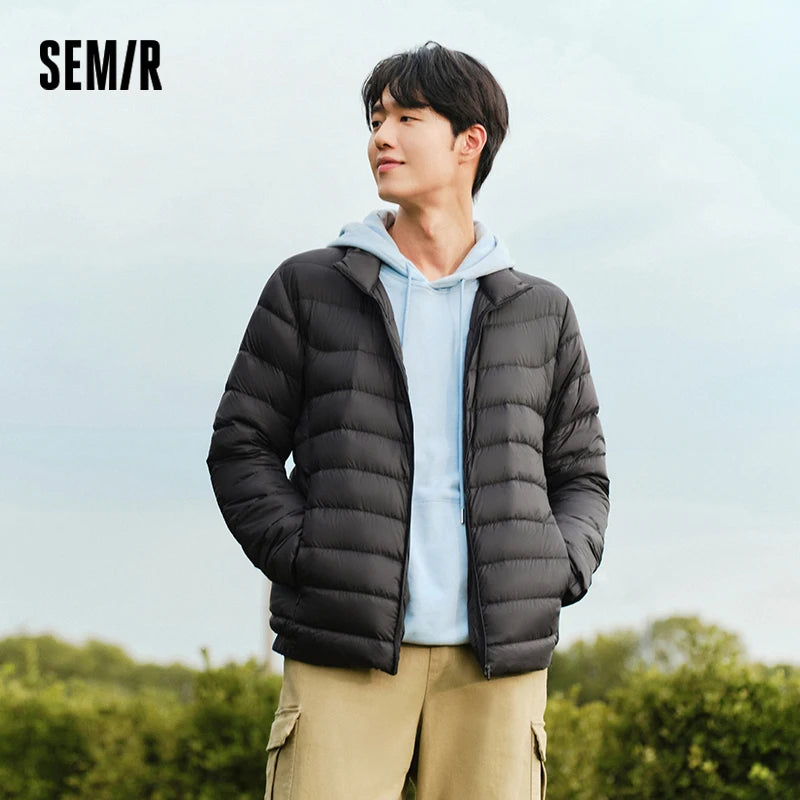 Semir Slim Fit Down Jacket Short Men 2025 Autumn Winter Warm Lightweight Outdoor Daily Wear Casual Thermal Insulated Coat