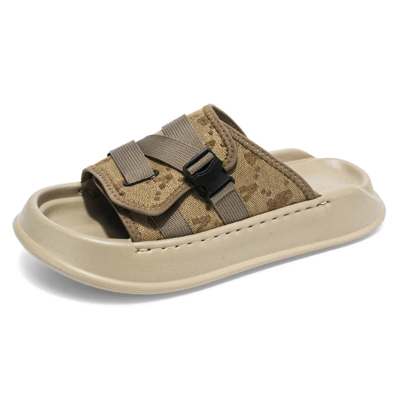 Men's thick sole casual slippers summer soft-sole non-slip outdoor walking beach shoes fashion youth breathable sports slippers