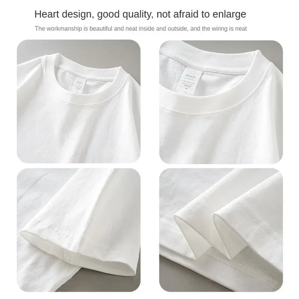 DUKEEN 8.1Oz 230gsm Men's Pure Cotton T Shirts 2025 Summer New Oversizes Solid Color T-Shirts for Men and Women Customizable