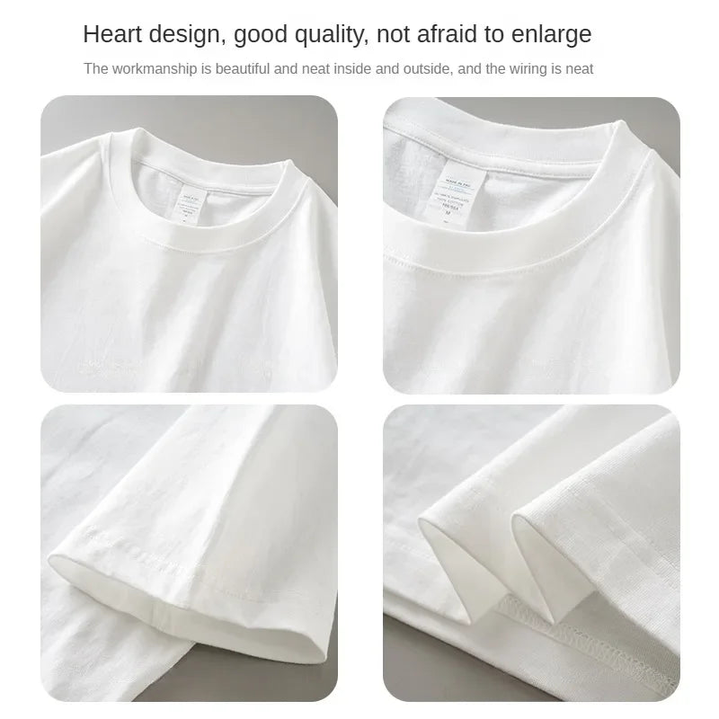 DUKEEN 8.1Oz 230gsm Men's Pure Cotton T Shirts 2025 Summer New Oversizes Solid Color T-Shirts for Men and Women Customizable