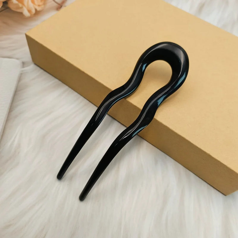 2pcs U-Shaped Wave Hair Pins - Anti-Slip Updo Fork Clips for Thick & Thin Hair,Elegant Hair Additions for Women Daily & Party