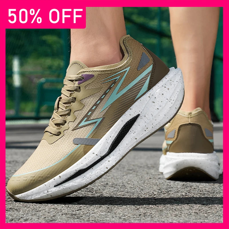 Men Sports Shoes Marathon Breathe Outdoor Jogging Comfortable Sports Shoes New Light Thick Sole Anti Slip Fitness Training Shoes