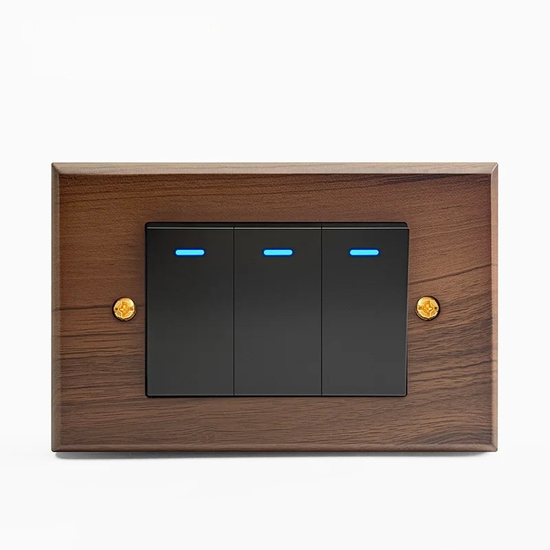 Pure solid wood antique American wall socket switch panel, Brazil Taiwan Thai Japan b&B vintage 15A wall light switch 118mm*75mm