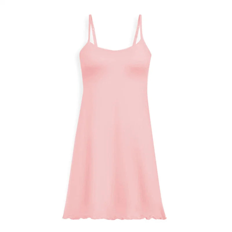 Sexy Nightwear Women Sleep Shirts Modal Sling Nightdress Slim Chest Pad Sleepwear Night Dress Female Nightgowns Vestidos Mujer
