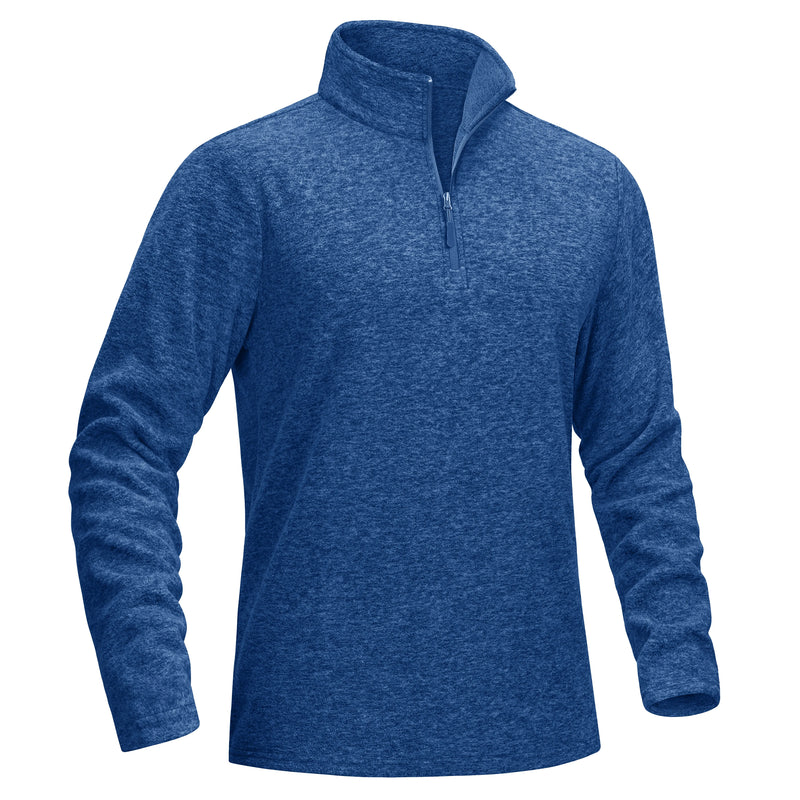 TACVASEN Men's Quarter Zip Up Fleece Pullover Warm Windproof Sweaters High Stand Collar Polyester Sweatshirts Fit Hike And Golf