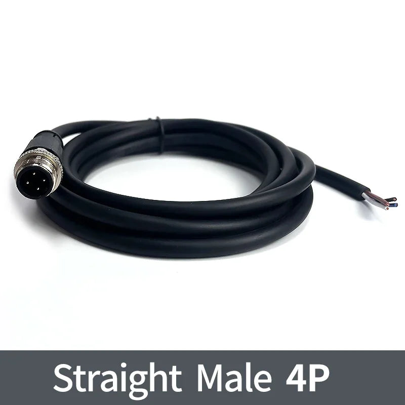 2Meters M12 sensor connector waterproof cable plug Male&Female 4 5 8 12Pin PVC Integrated injection molding M12 connectors